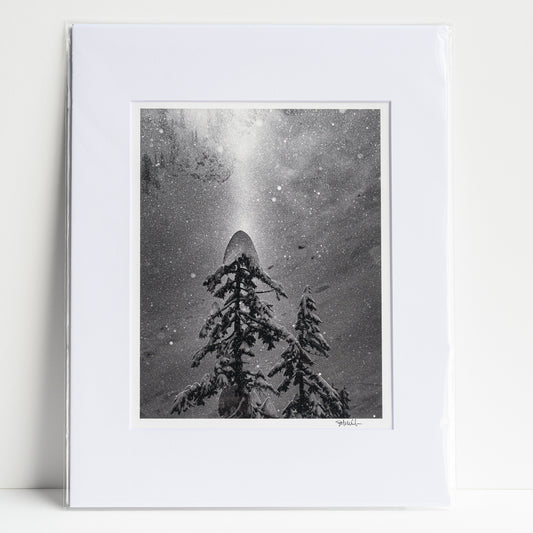 Beam of Sunlight on Bryant Peak Matted 8x10 Print