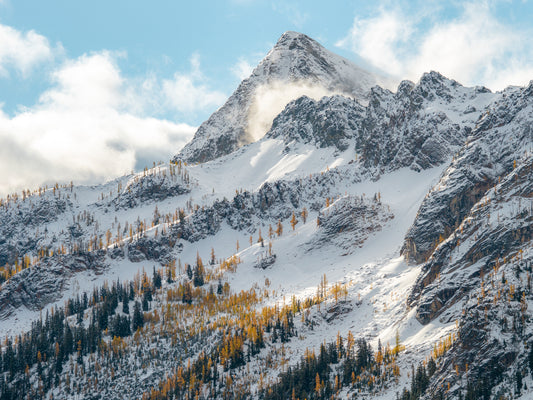 Copper Peak with Larches and Fresh Snow 15x20 Limited Print