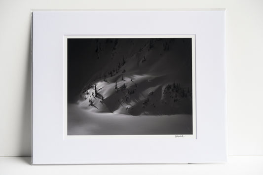 First Light on the Snow Lake Shore Matted 8x10 Print