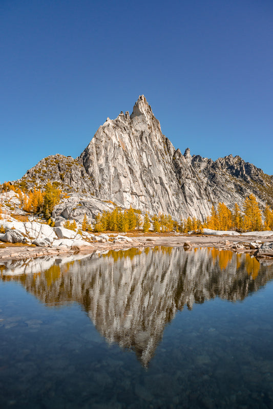 Prussik Peak with Golden Larches 24x36 Limited Print