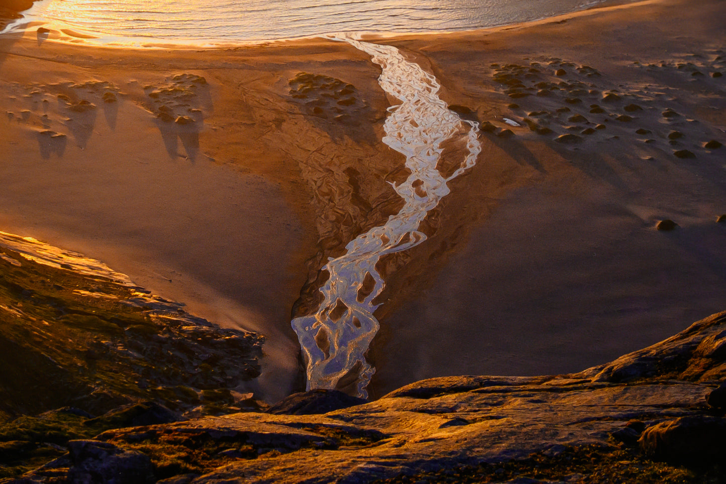 Midnight Sunset on Bunes Beach from Trolidalen: 24x48 Limited Print