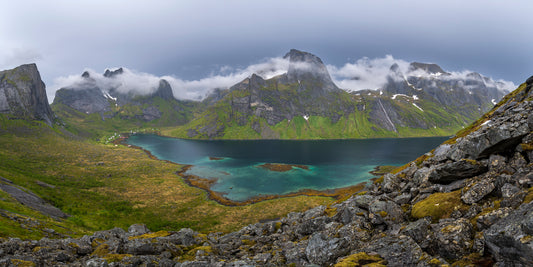 Swirling Summit Clouds above Kjerkfjord: 24x48 Limited Print